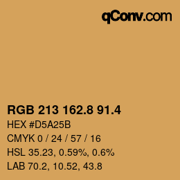 カラーコード: RGB 213 162.8 91.4 | qconv.com