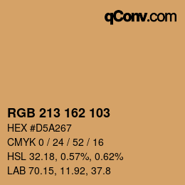 カラーコード: RGB 213 162 103 | qconv.com