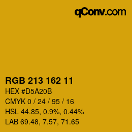 Color code: RGB 213 162 11 | qconv.com