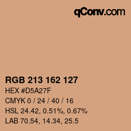 Color code: RGB 213 162 127 | qconv.com