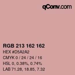 カラーコード: RGB 213 162 162 | qconv.com