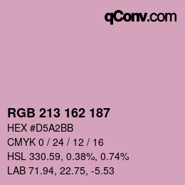 Color code: RGB 213 162 187 | qconv.com