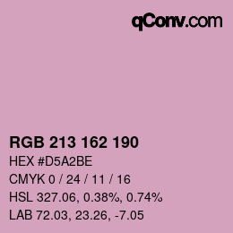 Color code: RGB 213 162 190 | qconv.com