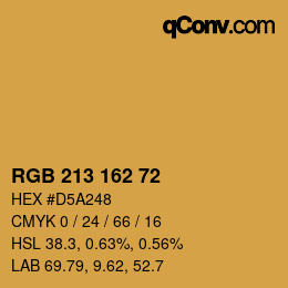 Color code: RGB 213 162 72 | qconv.com
