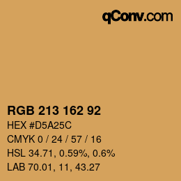 カラーコード: RGB 213 162 92 | qconv.com