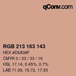 Color code: RGB 213 163 143 | qconv.com