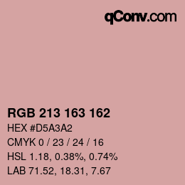 Color code: RGB 213 163 162 | qconv.com