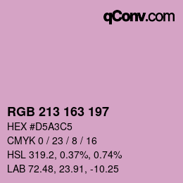 カラーコード: RGB 213 163 197 | qconv.com