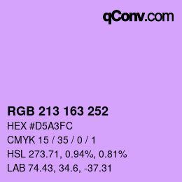 カラーコード: RGB 213 163 252 | qconv.com