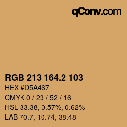 カラーコード: RGB 213 164.2 103 | qconv.com