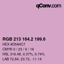 カラーコード: RGB 213 164.2 199.6 | qconv.com