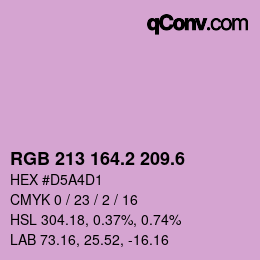 カラーコード: RGB 213 164.2 209.6 | qconv.com