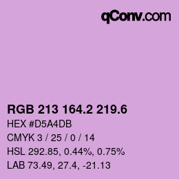 カラーコード: RGB 213 164.2 219.6 | qconv.com