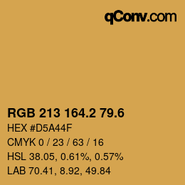 カラーコード: RGB 213 164.2 79.6 | qconv.com