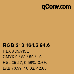 カラーコード: RGB 213 164.2 94.6 | qconv.com