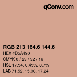 カラーコード: RGB 213 164.6 144.6 | qconv.com