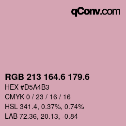 カラーコード: RGB 213 164.6 179.6 | qconv.com
