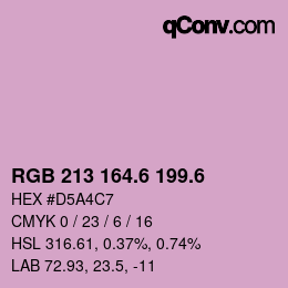 カラーコード: RGB 213 164.6 199.6 | qconv.com