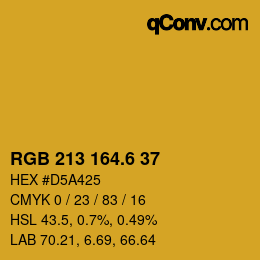 カラーコード: RGB 213 164.6 37 | qconv.com