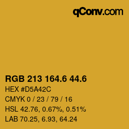カラーコード: RGB 213 164.6 44.6 | qconv.com