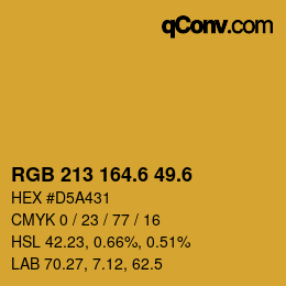 カラーコード: RGB 213 164.6 49.6 | qconv.com