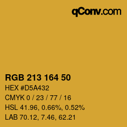 Farbcode: RGB 213 164 50 | qconv.com