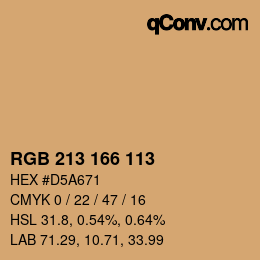 Código de color: RGB 213 166 113 | qconv.com