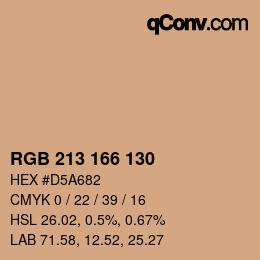 Color code: RGB 213 166 130 | qconv.com