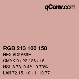 カラーコード: RGB 213 166 158 | qconv.com