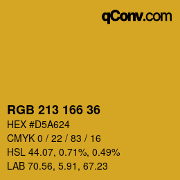 Color code: RGB 213 166 36 | qconv.com