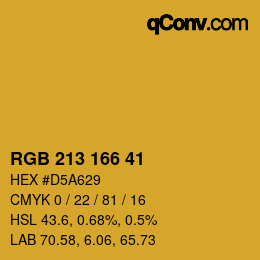 Color code: RGB 213 166 41 | qconv.com