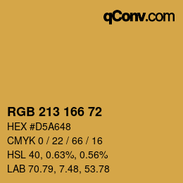 Color code: RGB 213 166 72 | qconv.com