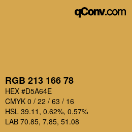 Color code: RGB 213 166 78 | qconv.com