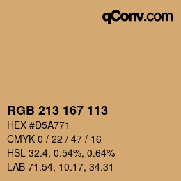 Color code: RGB 213 167 113 | qconv.com