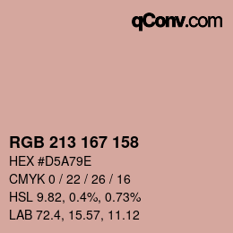 Color code: RGB 213 167 158 | qconv.com