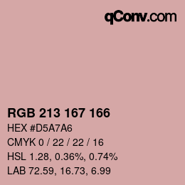 Color code: RGB 213 167 166 | qconv.com