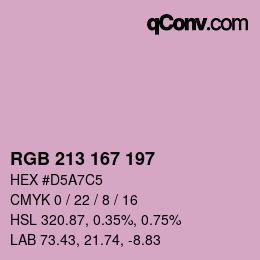 Color code: RGB 213 167 197 | qconv.com
