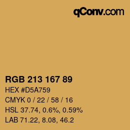 Color code: RGB 213 167 89 | qconv.com