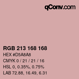 Color code: RGB 213 168 168 | qconv.com