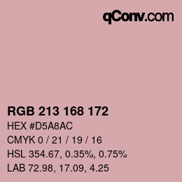 Color code: RGB 213 168 172 | qconv.com
