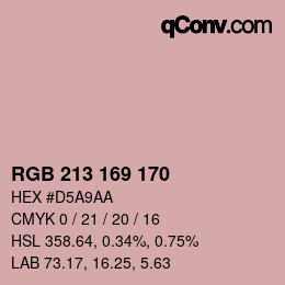 Color code: RGB 213 169 170 | qconv.com