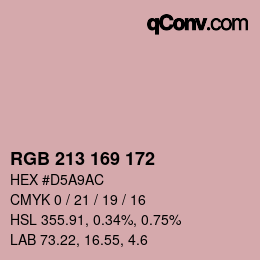 Color code: RGB 213 169 172 | qconv.com