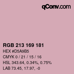 Color code: RGB 213 169 181 | qconv.com