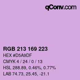 カラーコード: RGB 213 169 223 | qconv.com