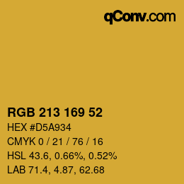 Color code: RGB 213 169 52 | qconv.com