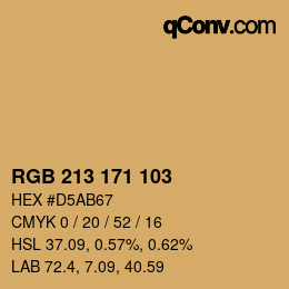 カラーコード: RGB 213 171 103 | qconv.com