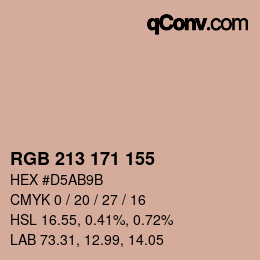 颜色代码: RGB 213 171 155 | qconv.com