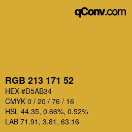 Color code: RGB 213 171 52 | qconv.com