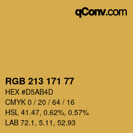 颜色代码: RGB 213 171 77 | qconv.com