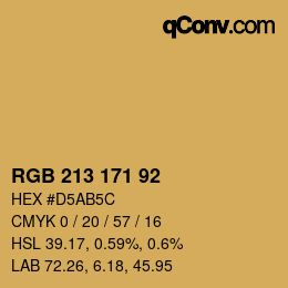 Color code: RGB 213 171 92 | qconv.com